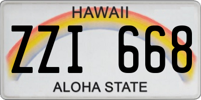 HI license plate ZZI668