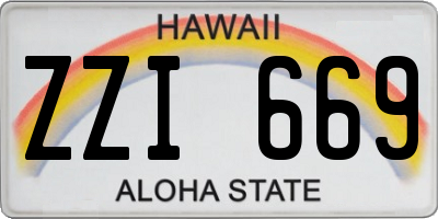 HI license plate ZZI669