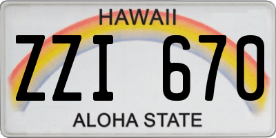 HI license plate ZZI670