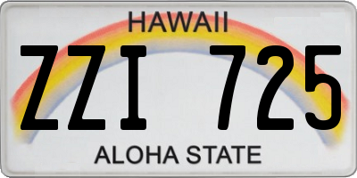 HI license plate ZZI725