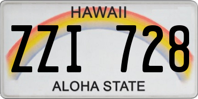 HI license plate ZZI728