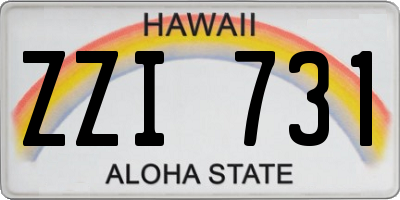 HI license plate ZZI731
