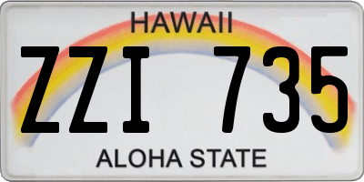 HI license plate ZZI735