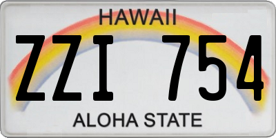 HI license plate ZZI754