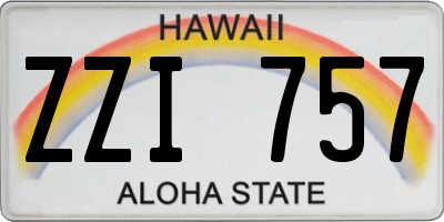 HI license plate ZZI757