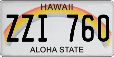 HI license plate ZZI760