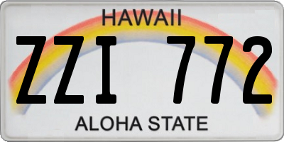 HI license plate ZZI772