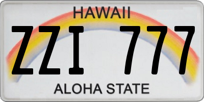 HI license plate ZZI777