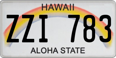 HI license plate ZZI783