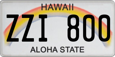 HI license plate ZZI800