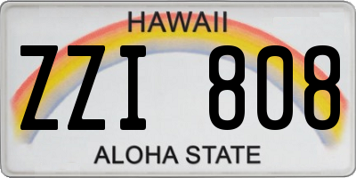 HI license plate ZZI808