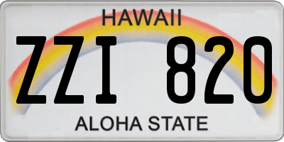 HI license plate ZZI820