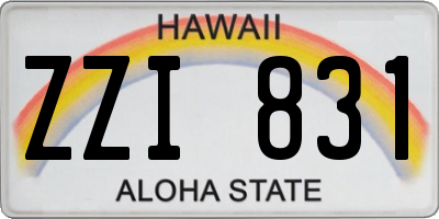 HI license plate ZZI831