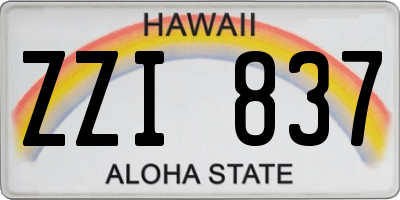 HI license plate ZZI837