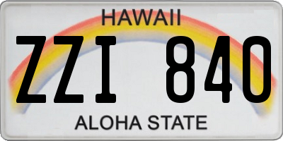 HI license plate ZZI840