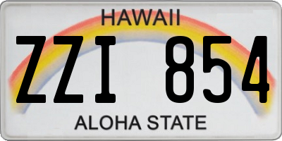 HI license plate ZZI854