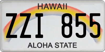HI license plate ZZI855
