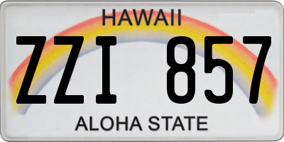 HI license plate ZZI857