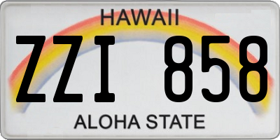 HI license plate ZZI858