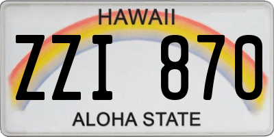 HI license plate ZZI870