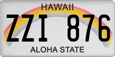 HI license plate ZZI876