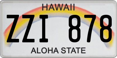 HI license plate ZZI878