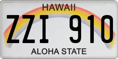 HI license plate ZZI910