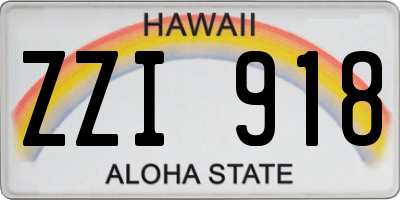 HI license plate ZZI918