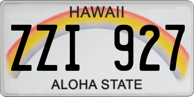 HI license plate ZZI927