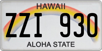 HI license plate ZZI930