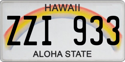 HI license plate ZZI933
