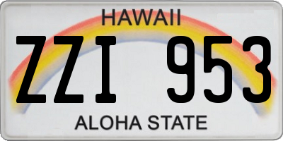 HI license plate ZZI953