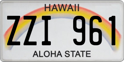 HI license plate ZZI961