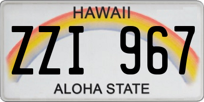 HI license plate ZZI967
