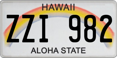 HI license plate ZZI982