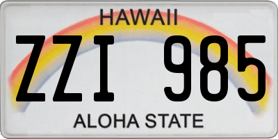 HI license plate ZZI985