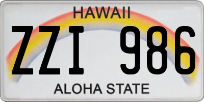 HI license plate ZZI986