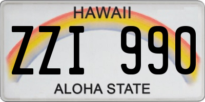 HI license plate ZZI990
