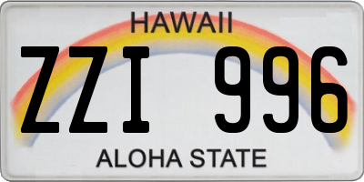 HI license plate ZZI996
