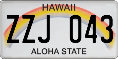 HI license plate ZZJ043