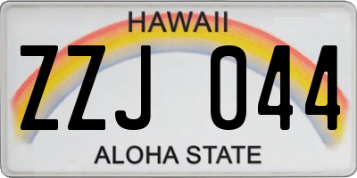 HI license plate ZZJ044