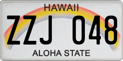 HI license plate ZZJ048
