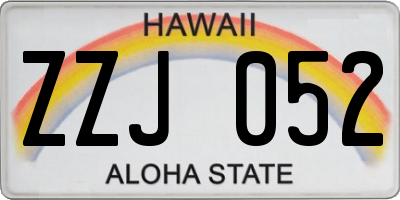 HI license plate ZZJ052