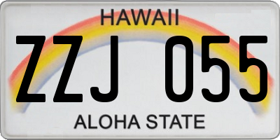 HI license plate ZZJ055