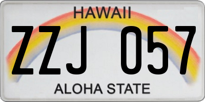 HI license plate ZZJ057