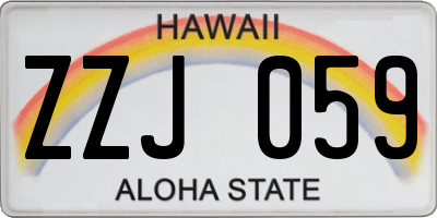 HI license plate ZZJ059