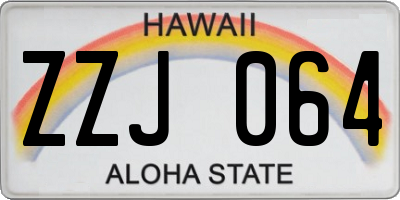 HI license plate ZZJ064