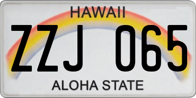 HI license plate ZZJ065