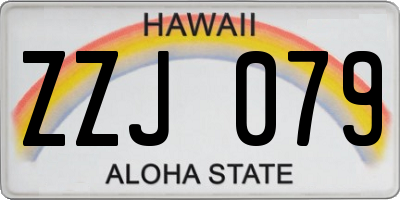 HI license plate ZZJ079