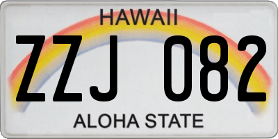 HI license plate ZZJ082